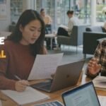 Student writing a Statement of Purpose for international university application