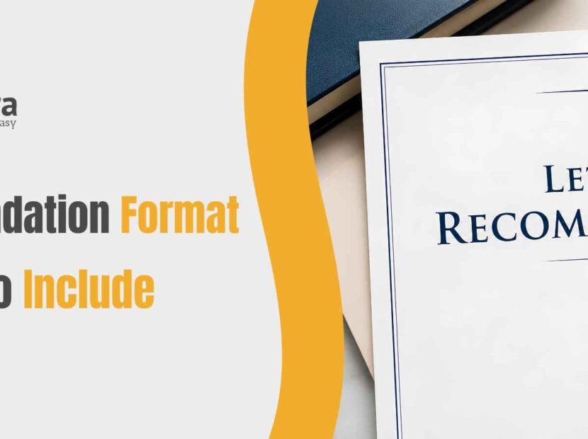 Letter of recommendation format with key details about skills, achievements, and academic suitability.